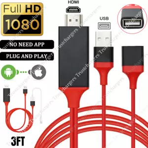 1080P HDMI Cable Universal For iPhone Android Type C Phone to TV HDTV AV Adapter - Picture 1 of 12