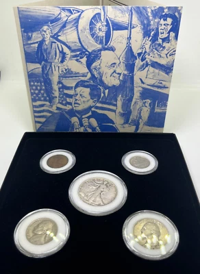 1946 Significant Events Birth Year 5 Coin Set 90% Silver Coins with COA (rare) - Image 1 of 4