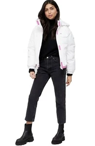 BNWT Tommy Jeans Contrast Technical Padded Jacket White UK Size XL 14 Us 10 Eu42 - Picture 1 of 2