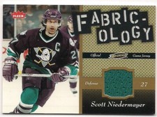 Scott Niedermayer 06-07 Fleer Fabric-ology Game Worn Jersey