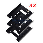 3-Pack 2.5" To 3.5" Bay Ssd Metal Hard Drive Hdd Mounting Bracket Adapter Tray