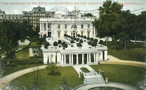 Postal Washington DC Vista Aérea Nueva Entrada y Adición Casa Blanca 1910 - Imagen 1 de 2