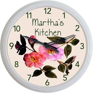  Franciscan Desert Rose Wall Clock Custom Personalized Kitchen Image New 10" - Picture 1 of 2