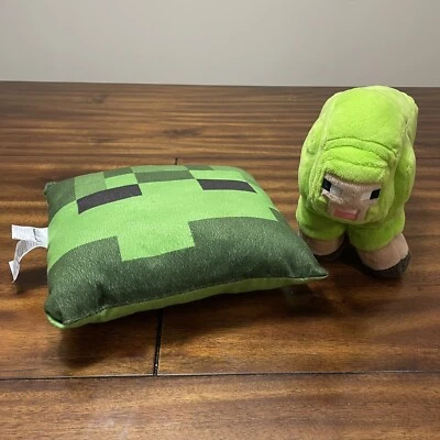 Minecraft Green Baby Sheep Plush Stuffed Animal Authentic Jinx Mojang and Pillow - Image 1 of 4
