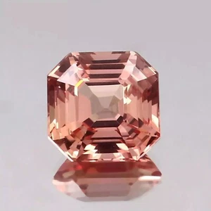 Ceylon Natural 9.60 Ct Padparadscha Sapphire Loose Asscher Gemstone Certified - Picture 1 of 4