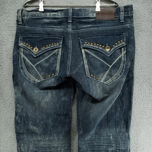 Dcoy Jns Herren 38x32 Distressed Jeans Blau Straight Faded T Flap Nieten Taschen - Bild 1 von 24