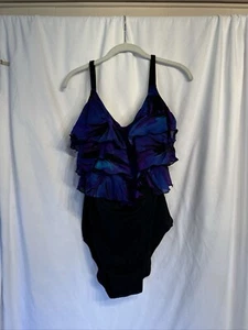 Longitude Women’s Sz 20w One Piece Swimsuit Floral Multicolor - Picture 1 of 10