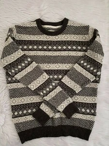 Selected/Homme Heritage Sweater Mens Size M Long Sleeve Brown/Beige #2025 - Picture 1 of 7