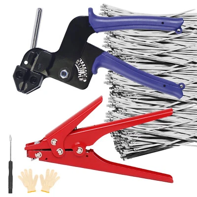 NBJINGYI Stainless Steel Cable Tie Gun Set with 100 Ties, Cutter Kit & Tensioning Tool‌