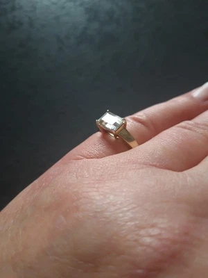 Aquamarin Goldring, Silber Vergoldet, Gr.58 - Bild 1 von 4