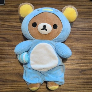 Peluche Rilakkuma Penguin Shima Shima con peluche de pez 15" nuevo sin etiquetas - Imagen 1 de 2