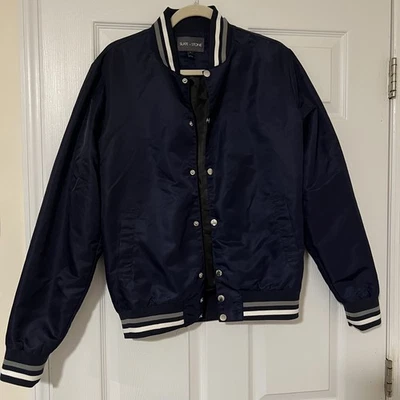 Slate & Stone Мужская маленький темно-синий в полоску бейсбол Bomber куртка 100% нейлон - Изображение 1 из 4