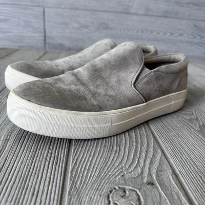 Steven Madden 时尚懒人麂皮绒运动鞋米色棕色灰褐色女式 10 码 — 第 1/4 张图片