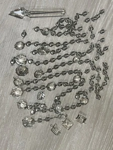 Chandelier Crystal Glass Prisms round beads Vintage Lamp Parts - Picture 1 of 9