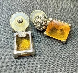 Pendientes de cristal vintage MX Michael Morrison tono plata perforados - Imagen 1 de 1