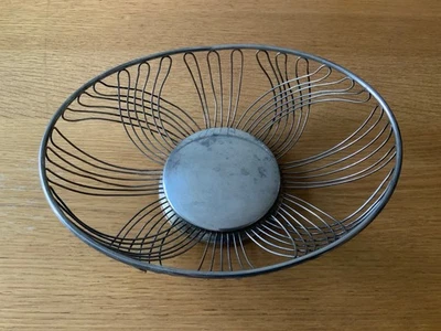 Vintage Obstkorb Brotkorb Drahtschale Metall silber oval - Bild 1 von 4