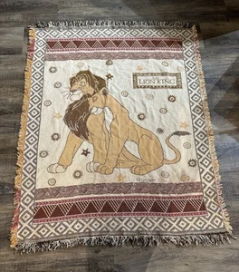 Disney Lion King Tapestry Throw Blanket Simba Nala Beacon Woven Cotton 58x45” - Picture 1 of 9