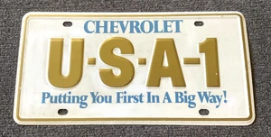 RARA TARGA CONCESSIONARIA USA 1 CHEVROLET ANNI 60 70 ORIGINALE PICCOLO FORO - Foto 1 di 2