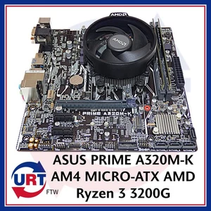 ASUS PRIME A320M-K AM4 MICRO-ATX AMD Ryzen 3 3200G 16GB #133529# - Afbeelding 1 van 5