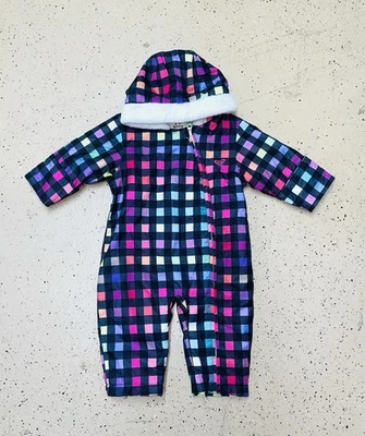 ROXY Girls Waterproof Plaid 1pc Hooded Sherpa Lined Snowsuit Sz XS (Est. 2-3) - Image 1 of 4