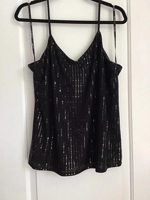 Top camisola Anne Klein lentejuelas negras XL nuevo con etiquetas Foto 1 de 4