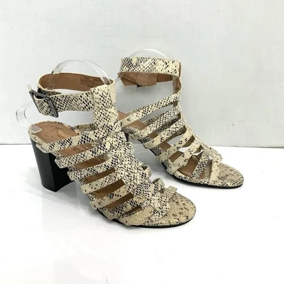 Sandalias Vionic Talla 9 Sami Piel de Serpiente Enjauladas Tirantes Tacón Bloque Gladiador Foto 1 de 4