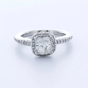14K Gold Side Stone Engagement Ring Halo 1.73 CT Cushion Lab-Grown Diamond G VS1 - Picture 1 of 5