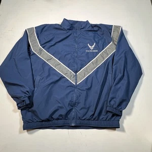A5767 Vintage Skilcraft US Air Force Jacket Navy Blue •Mens Large Regular AF PTU - Picture 1 of 7