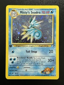 MISTY'S SEADRA Pokemon Card - WOTC - 1st Edition - Gym Heroes - 9/132 - NM (A) - Picture 1 of 12