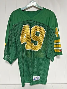Vintage Champion Football Jersey Made USA Notre Dame Colors Green Large Mesh - Picture 1 of 7