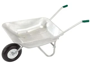 65L Garden Wheelbarrow Galvanised Wheel Barrow with Pneumatic Tyre DRAPER 31619 - Picture 1 of 1