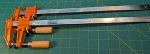 2 Jorgensen #3712-LD Adjustable 12" Light Duty Steel Bar Woodworking Clamps - Picture 1 of 5