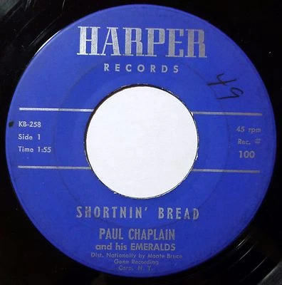 Paul Chaplain 45 Shortnin Bread / Nicotine Harper Instrumental Rock & Roll w2211 - Photo 1/2
