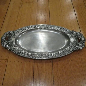 ARTHUR COURT 1988 OVAL APPLE LEAF SERVER PLATTER TRAY 20" X 10”   - Picture 1 of 12