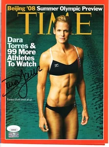 DARA TORRES Signed Autographed 2008 Olympics Time Magazine JSA #AW40164 - Picture 1 of 3