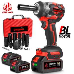 1200Nm 1/2" Cordless Electric Impact Wrench Drill Gun Ratchet Driver + 2 Battery - Picture 1 of 14