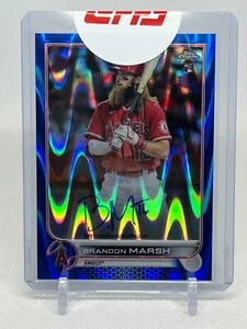 2022 Topps Chrome Brandon Marsh Blue RayWave Rookie RC On-Card Auto /150 Sealed - Picture 1 of 2