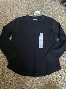 Old Navy Boy's Long-Sleeve Thermal-Knit T-Shirt Black Medium (8) NWT