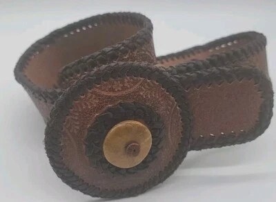 Cinturón trenzado de cuero de vaquera costera marrón vintage de Chico's para mujer talla pequeña Foto 1 de 4