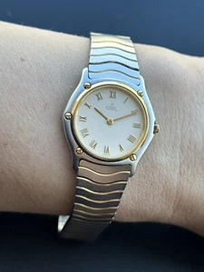 Ebel Classic Wave Watch Quartz Lady Gold 18k & Steel Swiss Made 181908 - Picture 1 of 10