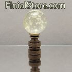 Clear Glow In The Dark 1" Glass Lamp Finial Nickel/Polished/Antique Brass Bases