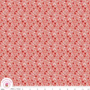 Riley Blake BASIN FEEDSACKS 12282R Red Floral Quilt Fabric 30's Reproduction - Picture 1 of 4
