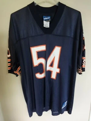 Camiseta deportiva de fútbol americano de colección Adidas Brian Urlacher # 54 NFL Chicago Bears réplica para hombre L Foto 1 de 4
