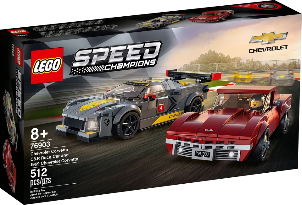 LEGO SPEED CHAMPIONS: Chevrolet Corvette C8.R Race Car and 1969 Chevrolet Corvette (76903)