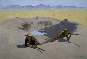 Lienzo repro Fight for the Waterhole de Frederic Remington Giclee - Imagen 1 de 1