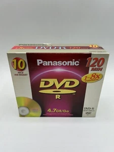 Panasonic DVD R | 10 Pack | Blank DVDs | 120 Min 1-8x 4.7GB/Go | NEW SEALED - Picture 1 of 2