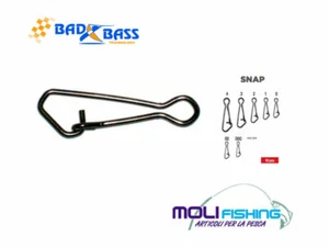 BAD BASS SNAP IN ACCIAIO MOSCHETTONE PESCA SURFCASTING BOLENTINO IN ACCIAIO - Imagen 1 de 1