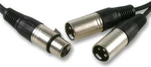 1.5m XLR Female to 2x Male Splitter Cable Microphone PRO Audio Sound Adapter  - Picture 1 of 3