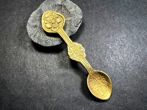 S7 Chepu Dragon Embossed Handmade Brass Spoon gift Tibet Nepal - Picture 1 of 7