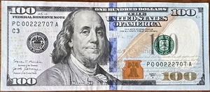 Fancy serial number 100 dollar bill - Picture 1 of 2